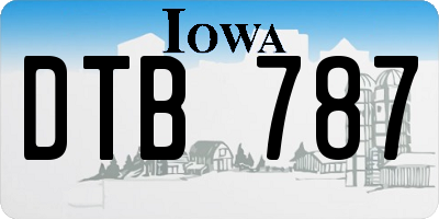 IA license plate DTB787