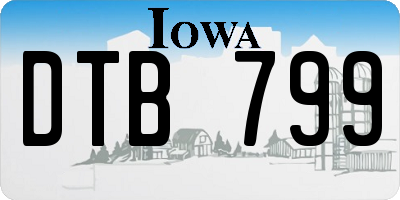 IA license plate DTB799