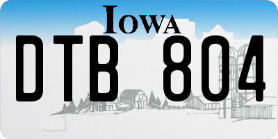 IA license plate DTB804