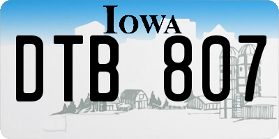 IA license plate DTB807