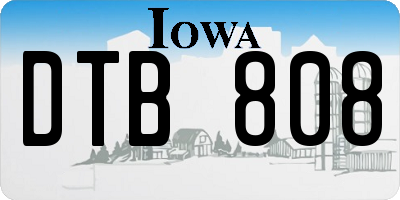 IA license plate DTB808