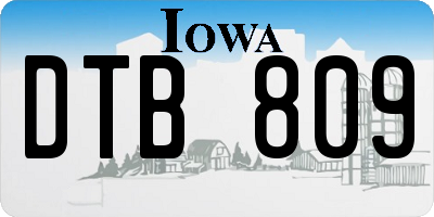 IA license plate DTB809