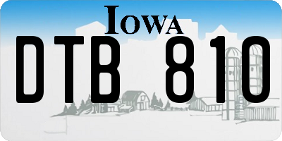 IA license plate DTB810