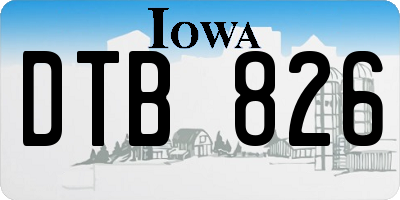 IA license plate DTB826