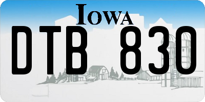 IA license plate DTB830