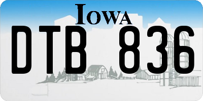 IA license plate DTB836