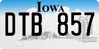 IA license plate DTB857
