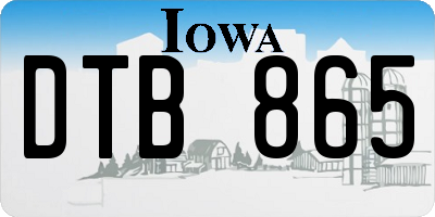 IA license plate DTB865