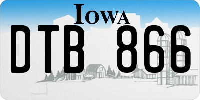 IA license plate DTB866