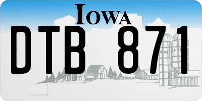 IA license plate DTB871