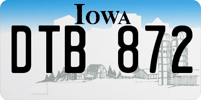 IA license plate DTB872
