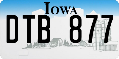 IA license plate DTB877