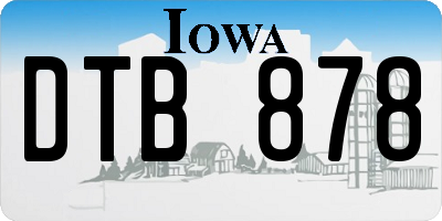 IA license plate DTB878