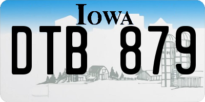 IA license plate DTB879