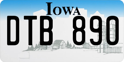 IA license plate DTB890