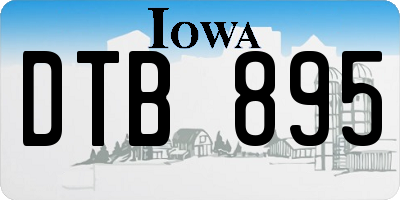 IA license plate DTB895