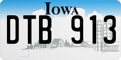 IA license plate DTB913