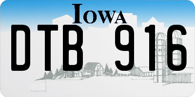 IA license plate DTB916