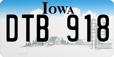 IA license plate DTB918