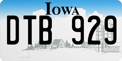 IA license plate DTB929
