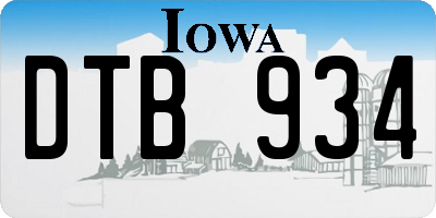 IA license plate DTB934