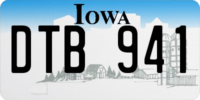 IA license plate DTB941