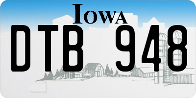 IA license plate DTB948