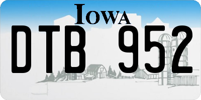 IA license plate DTB952