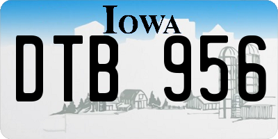 IA license plate DTB956