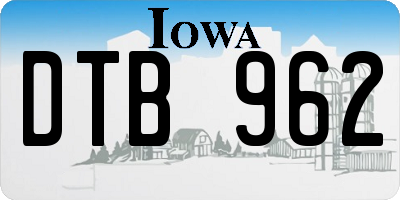 IA license plate DTB962