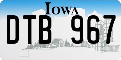 IA license plate DTB967