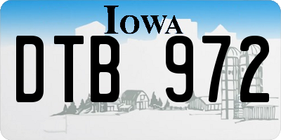 IA license plate DTB972