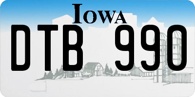 IA license plate DTB990
