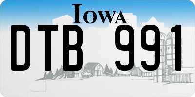 IA license plate DTB991