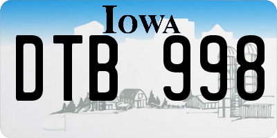 IA license plate DTB998