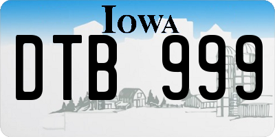 IA license plate DTB999
