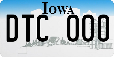 IA license plate DTC000