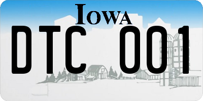 IA license plate DTC001
