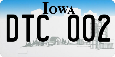 IA license plate DTC002