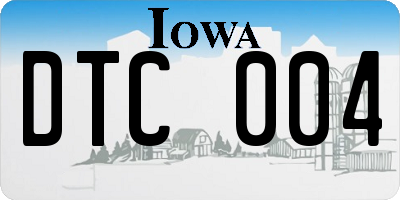 IA license plate DTC004