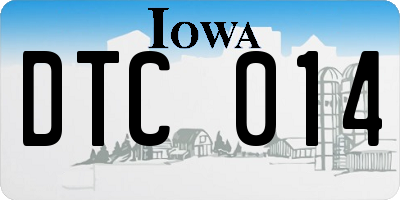 IA license plate DTC014