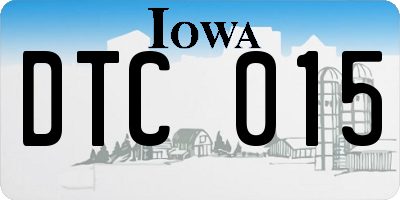 IA license plate DTC015