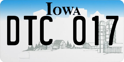 IA license plate DTC017