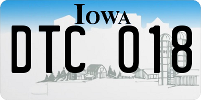 IA license plate DTC018