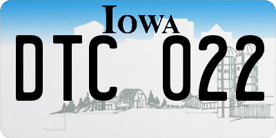 IA license plate DTC022