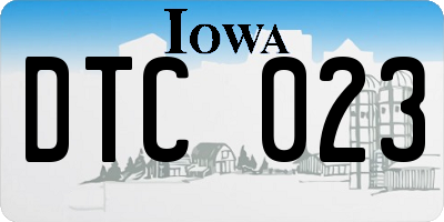 IA license plate DTC023