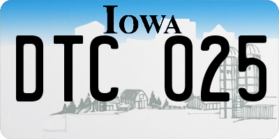 IA license plate DTC025