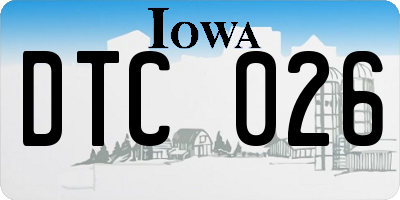 IA license plate DTC026