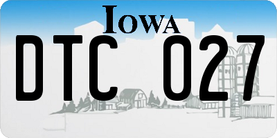 IA license plate DTC027
