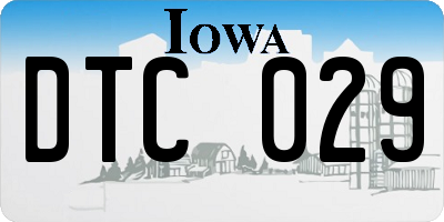 IA license plate DTC029